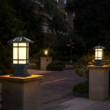 Modern Black Solar Fence Post Lights Waterproof Outdoor Garden Lantern with Remote Control Dimming