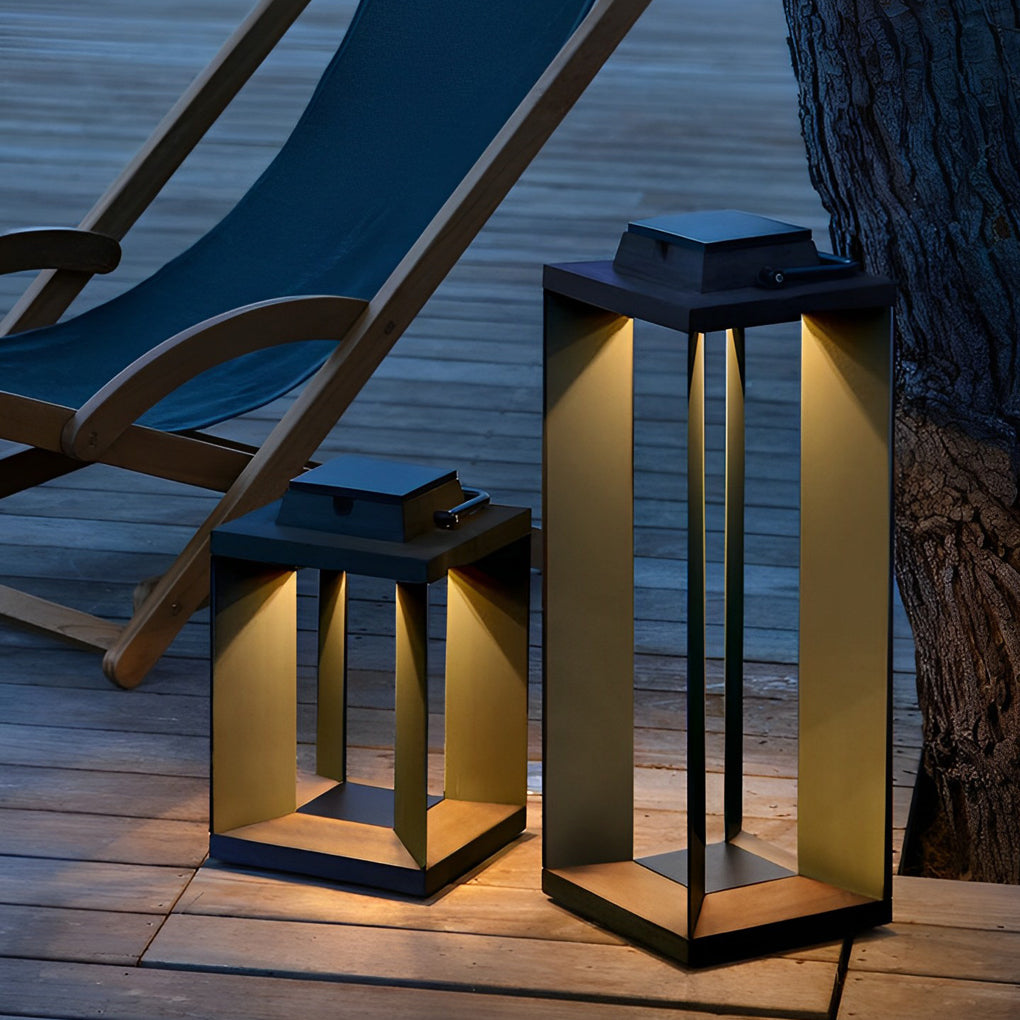 Modern Black Solar Lawn Lamp Waterproof LED Outdoor Floor Light for Garden Yard