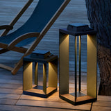 Modern Black Solar Lawn Lamp Waterproof LED Outdoor Floor Light for Garden Yard