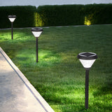 Modern Black Solar LED Landscape Path Lights with Ground Stake for Garden and Walkway
