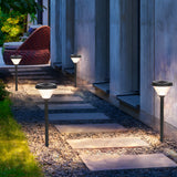 Modern Black Solar LED Landscape Path Lights with Ground Stake for Garden and Walkway