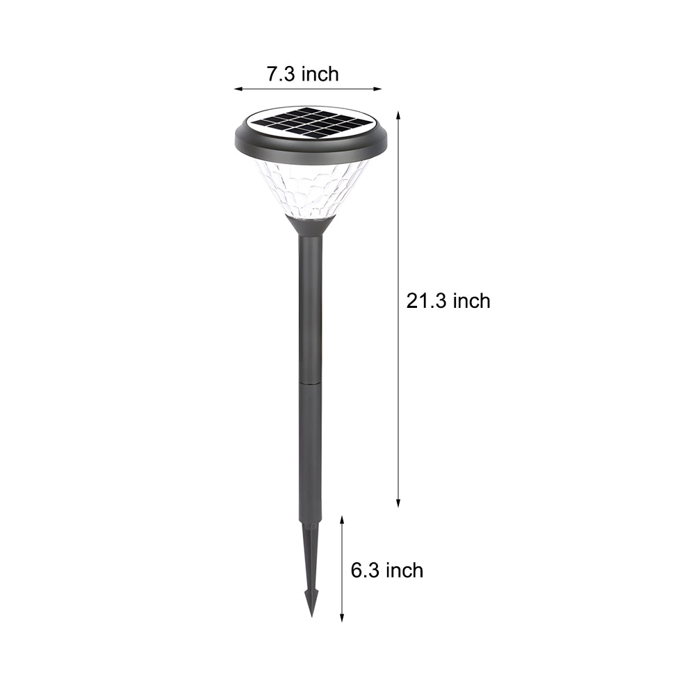 Modern Black Solar LED Landscape Path Lights with Ground Stake for Garden and Walkway