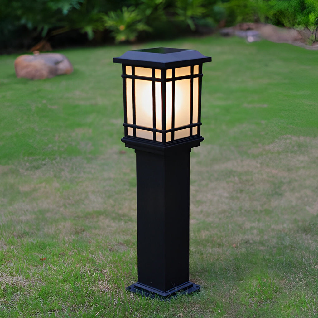 Modern Black Solar Path Lights Waterproof Outdoor Garden Landscape LED Lighting