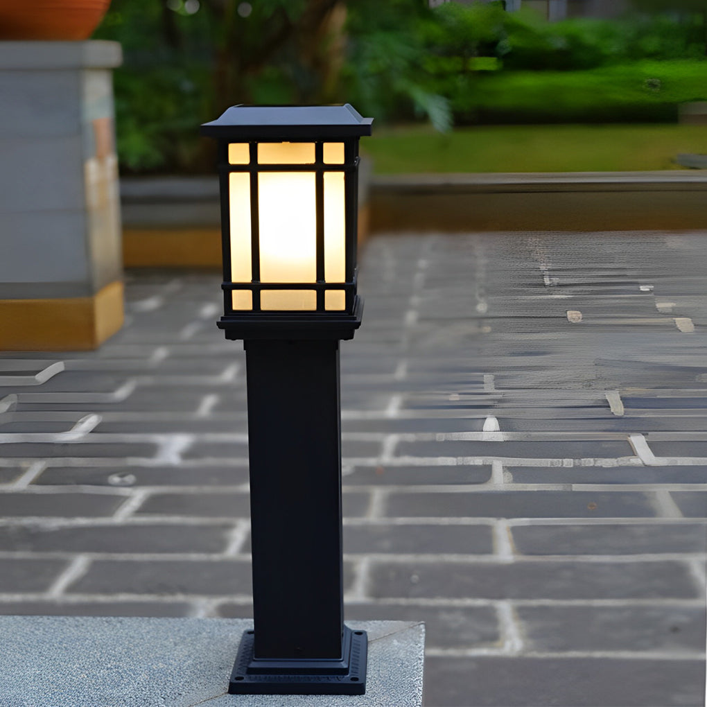 Modern Black Solar Path Lights Waterproof Outdoor Garden Landscape LED Lighting