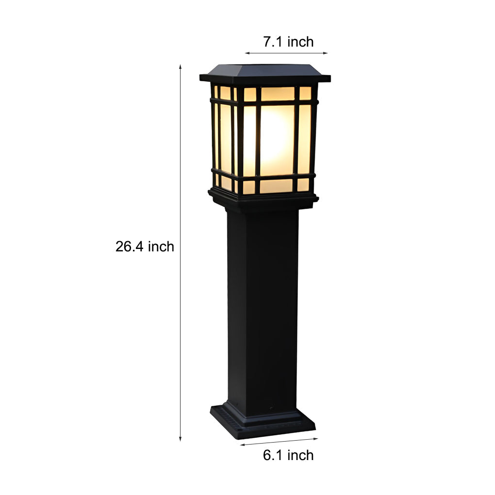 Modern Black Solar Path Lights Waterproof Outdoor Garden Landscape LED Lighting