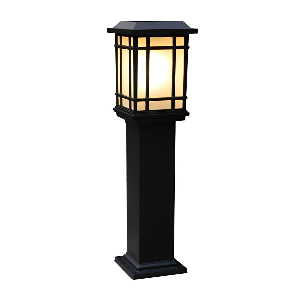 Modern Black Solar Path Lights Waterproof Outdoor Garden Landscape LED Lighting