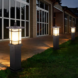 Modern Black Solar Path Lights Waterproof Outdoor LED Lawn Lamps for Garden and Villa