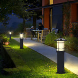 Modern Black Solar Path Lights Waterproof Outdoor LED Lawn Lamps for Garden and Villa