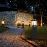 Modern Black Solar Path Lights Waterproof Outdoor LED Lawn Lamps for Garden and Villa