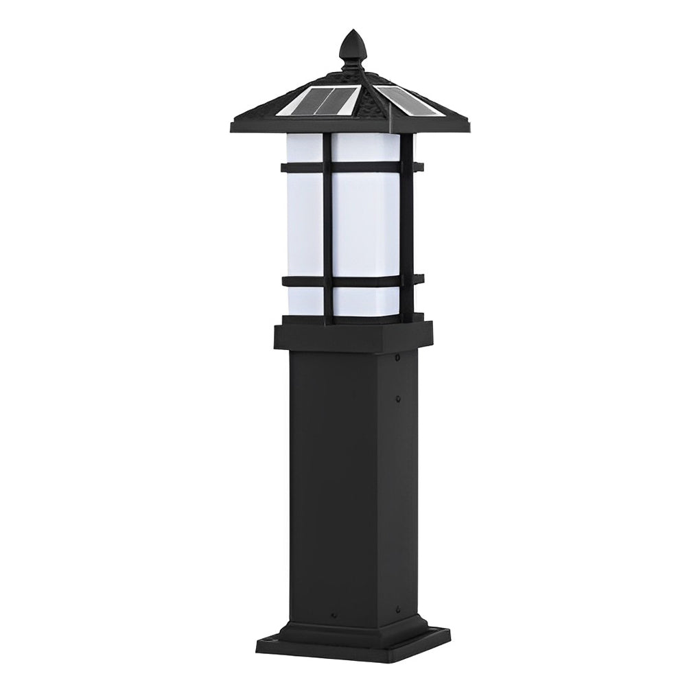 Modern Black Solar Path Lights Waterproof Outdoor LED Lawn Lamps for Garden and Villa