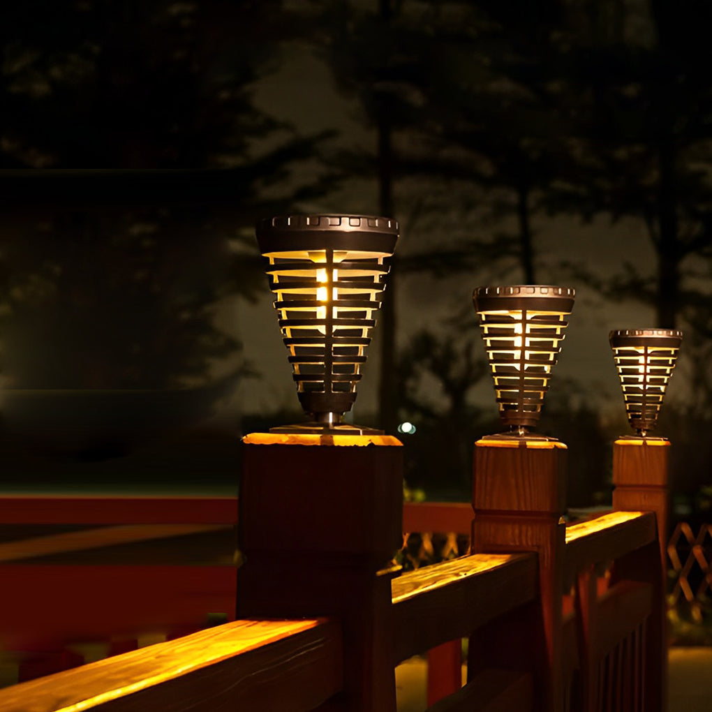 Modern Black Solar Pathway Lights Waterproof LED Garden Landscape Lighting for Walkway