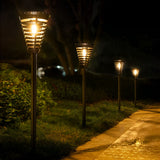Modern Black Solar Pathway Lights Waterproof LED Garden Landscape Lighting for Walkway