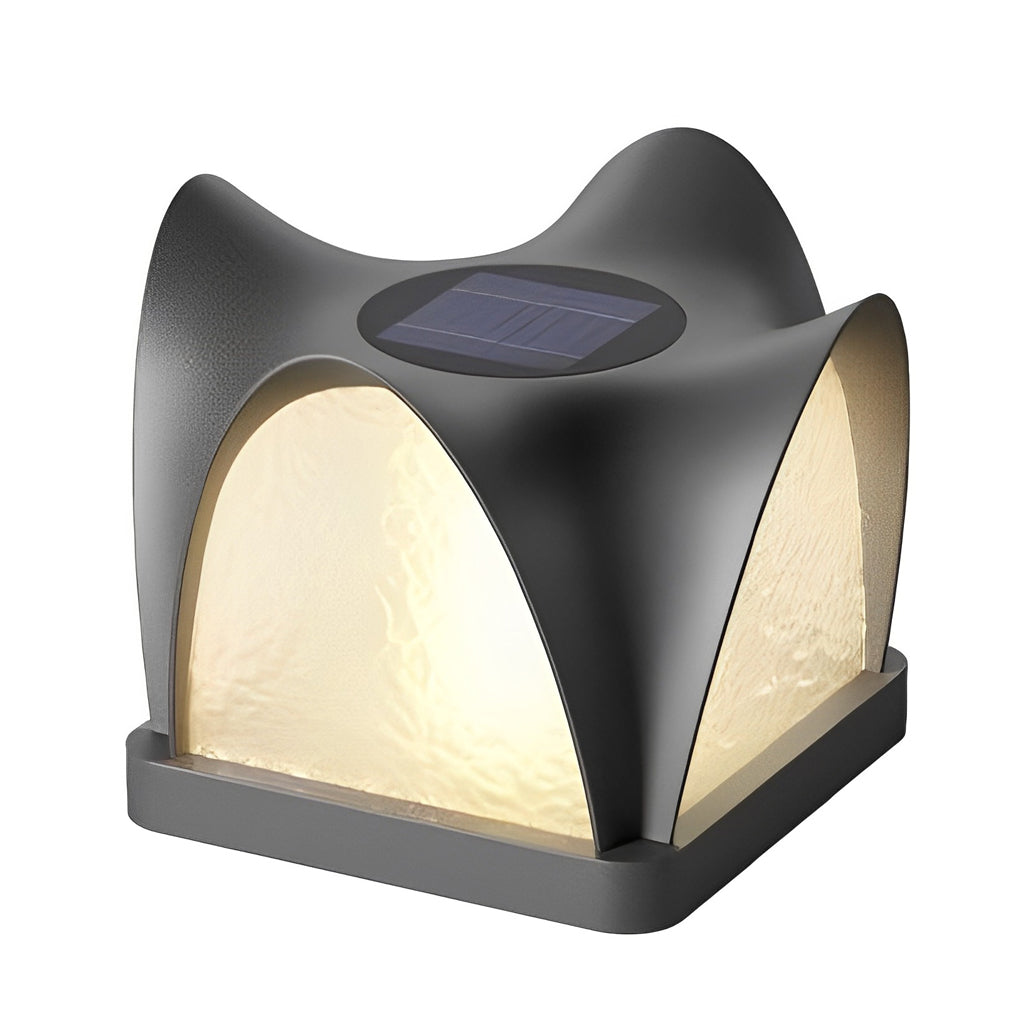 Modern Black Solar Post Lights Waterproof IP65 LED Outdoor Fence Cap Lighting for Decks and Gardens