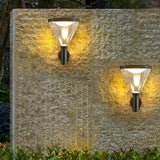 Modern Black Solar Powered LED Outdoor Wall Sconce Waterproof Exterior Lighting for Garden Backyard
