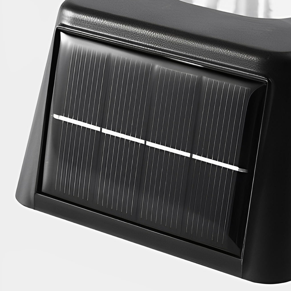 Modern Black Solar Powered LED Outdoor Wall Sconce Waterproof Exterior Security Lighting for Fence Garden Yard