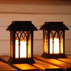 Modern Black Solar Powered Outdoor Lantern Waterproof Portable LED Garden Light for Villa Aisle and Patio