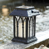 Modern Black Solar Powered Outdoor Lantern Waterproof Portable LED Garden Light for Villa Aisle and Patio