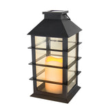 Modern Black Solar Powered Outdoor Lantern Waterproof Portable LED Garden Light for Villa Aisle and Patio