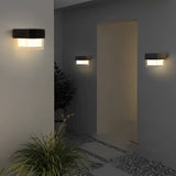 Modern Black Solar Powered Outdoor LED Wall Sconces Waterproof IP54 Exterior Lights for Garden and Porch