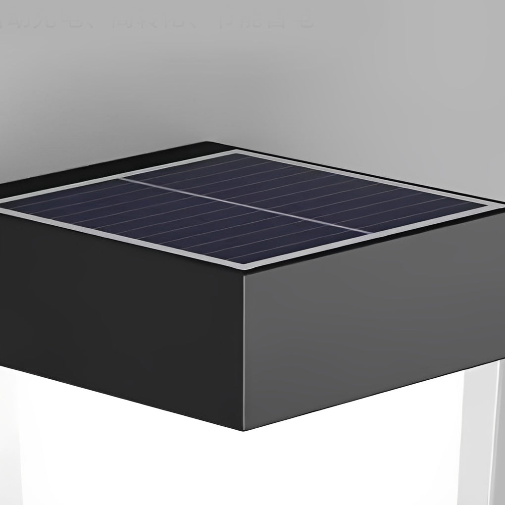 Modern Black Solar Powered Outdoor LED Wall Sconces Waterproof IP54 Exterior Lights for Garden and Porch