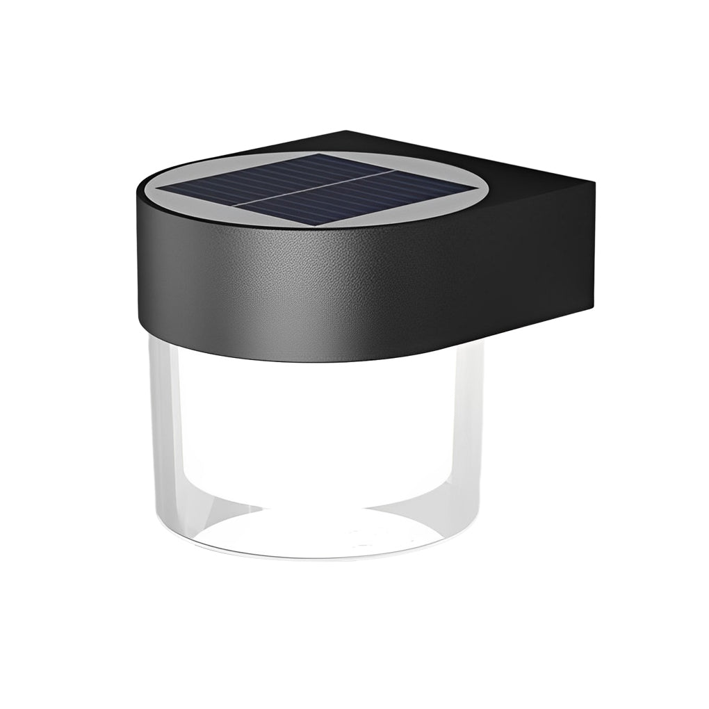 Modern Black Solar Powered Outdoor LED Wall Sconces Waterproof IP54 Exterior Lights for Garden and Porch