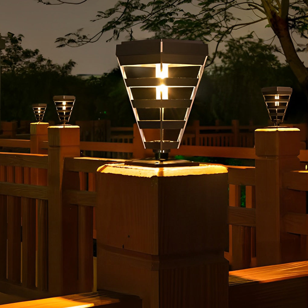 Modern Black Solar Powered Pathway Lights Waterproof Outdoor LED Landscape Garden Lamp