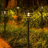 Modern Black Solar Powered Pathway Lights Waterproof Outdoor LED Landscape Garden Lamp