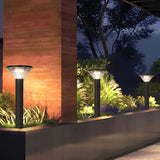 Modern Black Solar Powered Pathway Lights with Dusk to Dawn Sensor and Three Color Temperature Modes