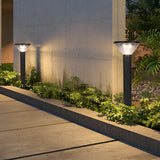 Modern Black Solar Powered Pathway Lights with Dusk to Dawn Sensor and Three Color Temperature Modes