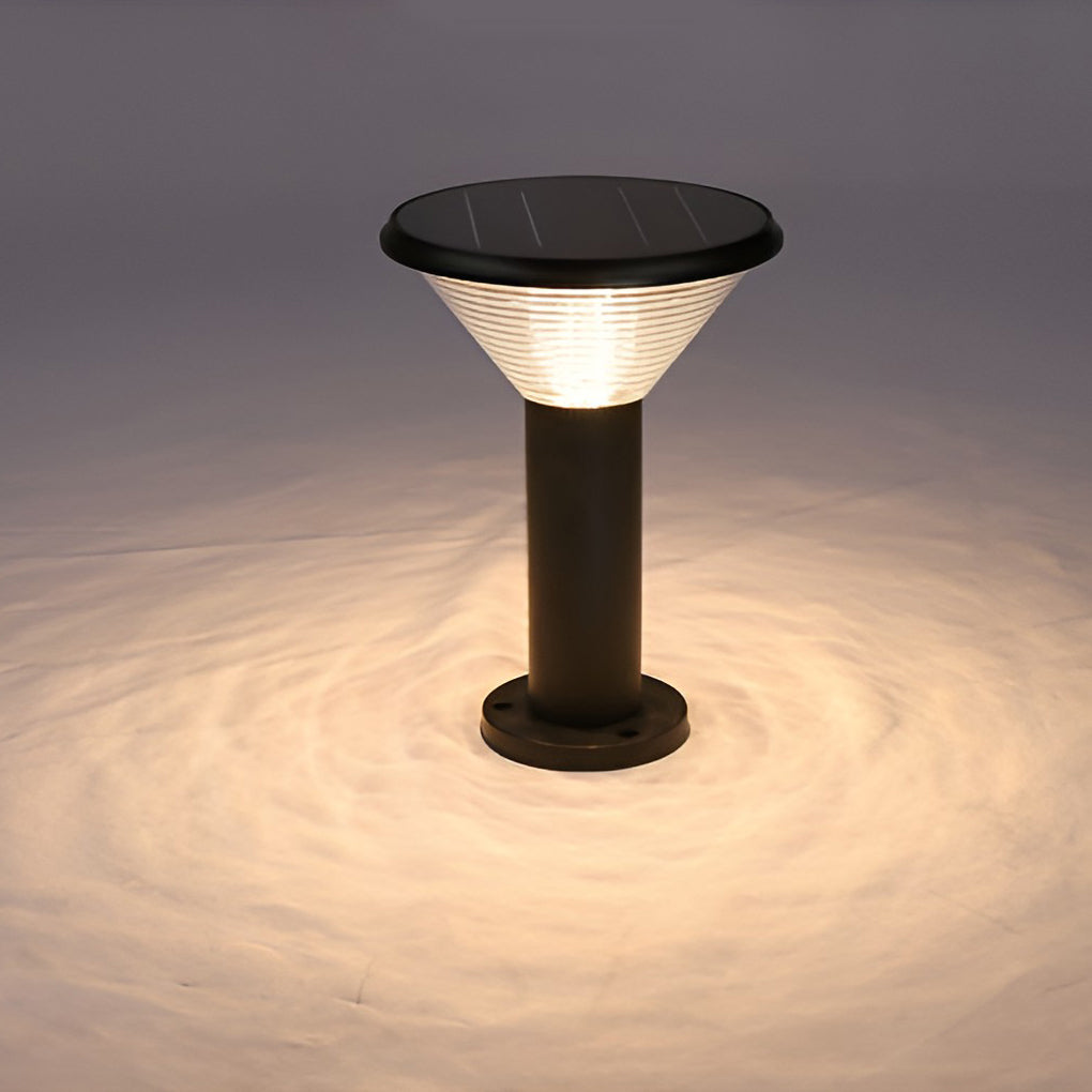 Modern Black Solar Powered Pathway Lights with Dusk to Dawn Sensor and Three Color Temperature Modes