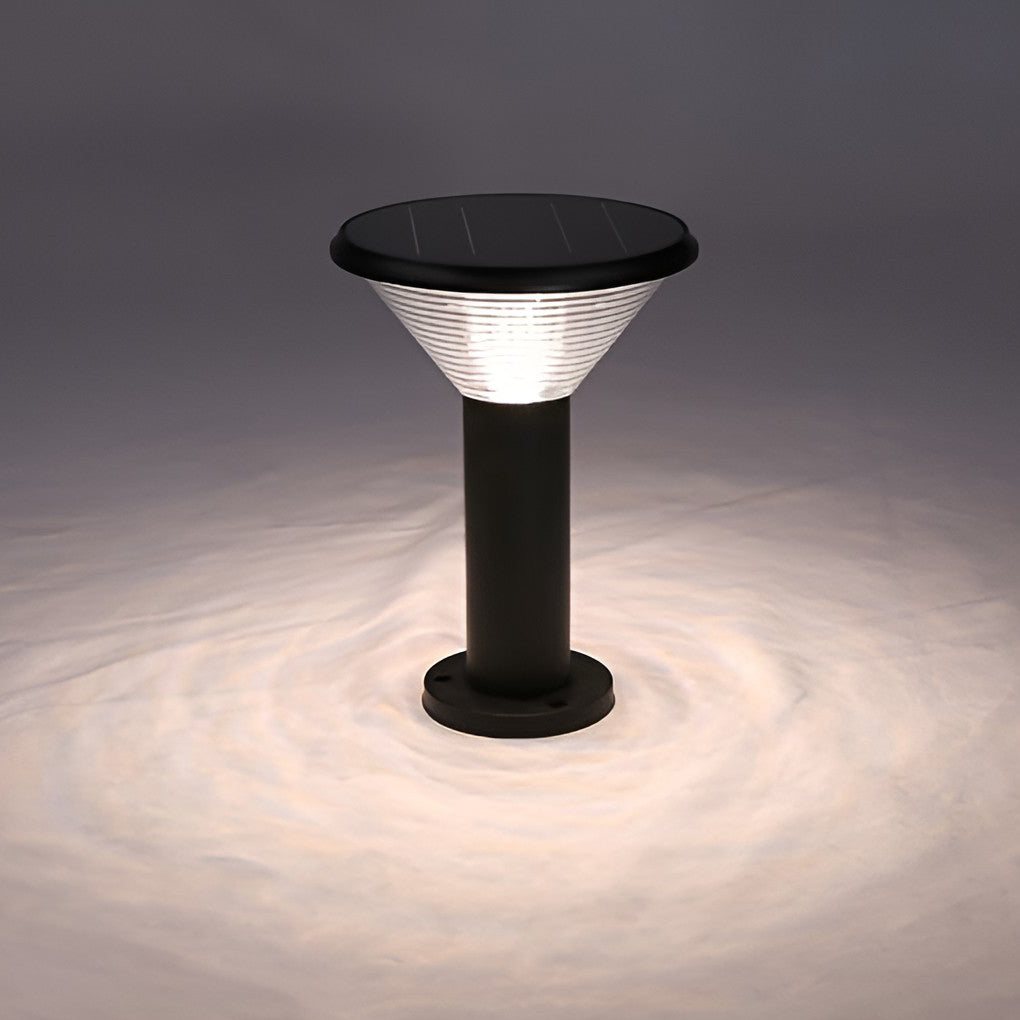 Modern Black Solar Powered Pathway Lights with Dusk to Dawn Sensor and Three Color Temperature Modes