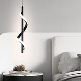 Modern Black Spiral LED Wall Sconce and Pendant Light with 3 Step Dimming for Home Decor