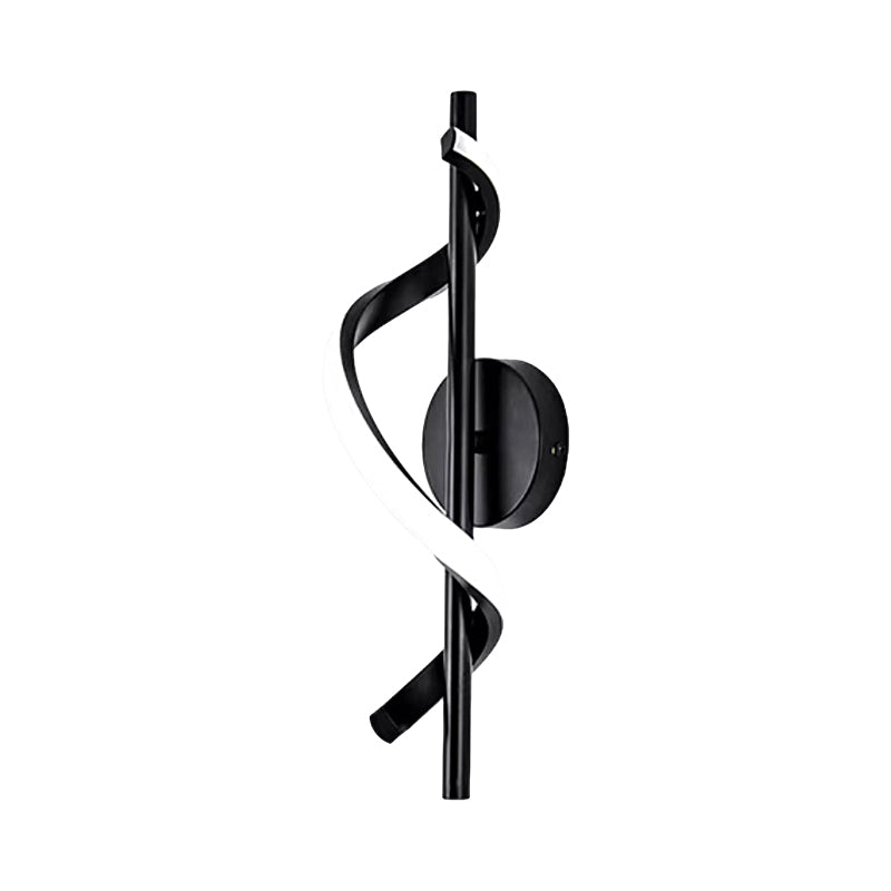 Modern Black Spiral LED Wall Sconce and Pendant Light with 3 Step Dimming for Home Decor