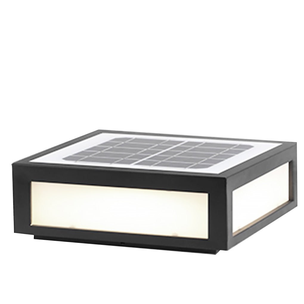 Modern Black Square Cube Outdoor Post LED Pier Mount Light Waterproof Exterior Fixture