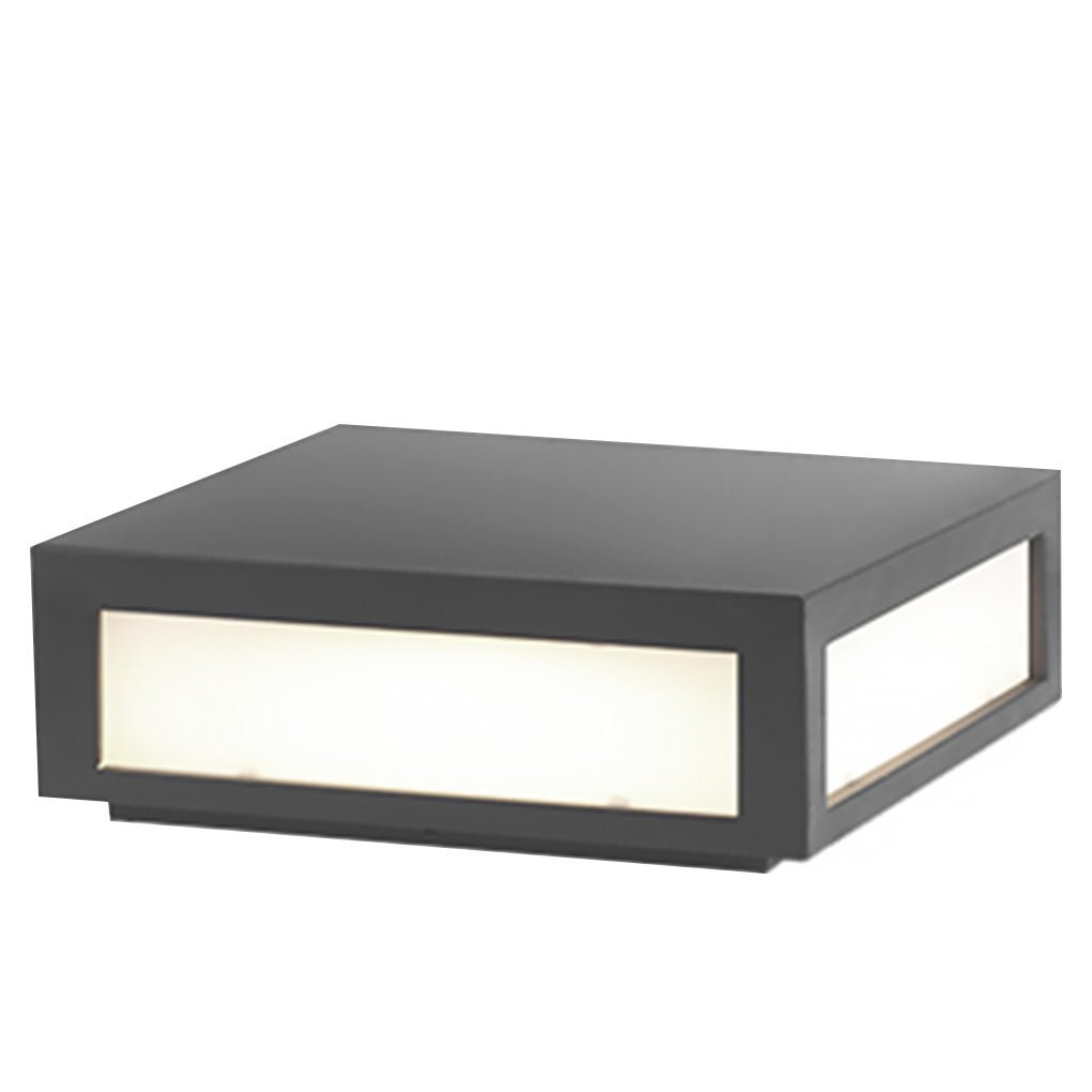 Modern Black Square Cube Outdoor Post LED Pier Mount Light Waterproof Exterior Fixture