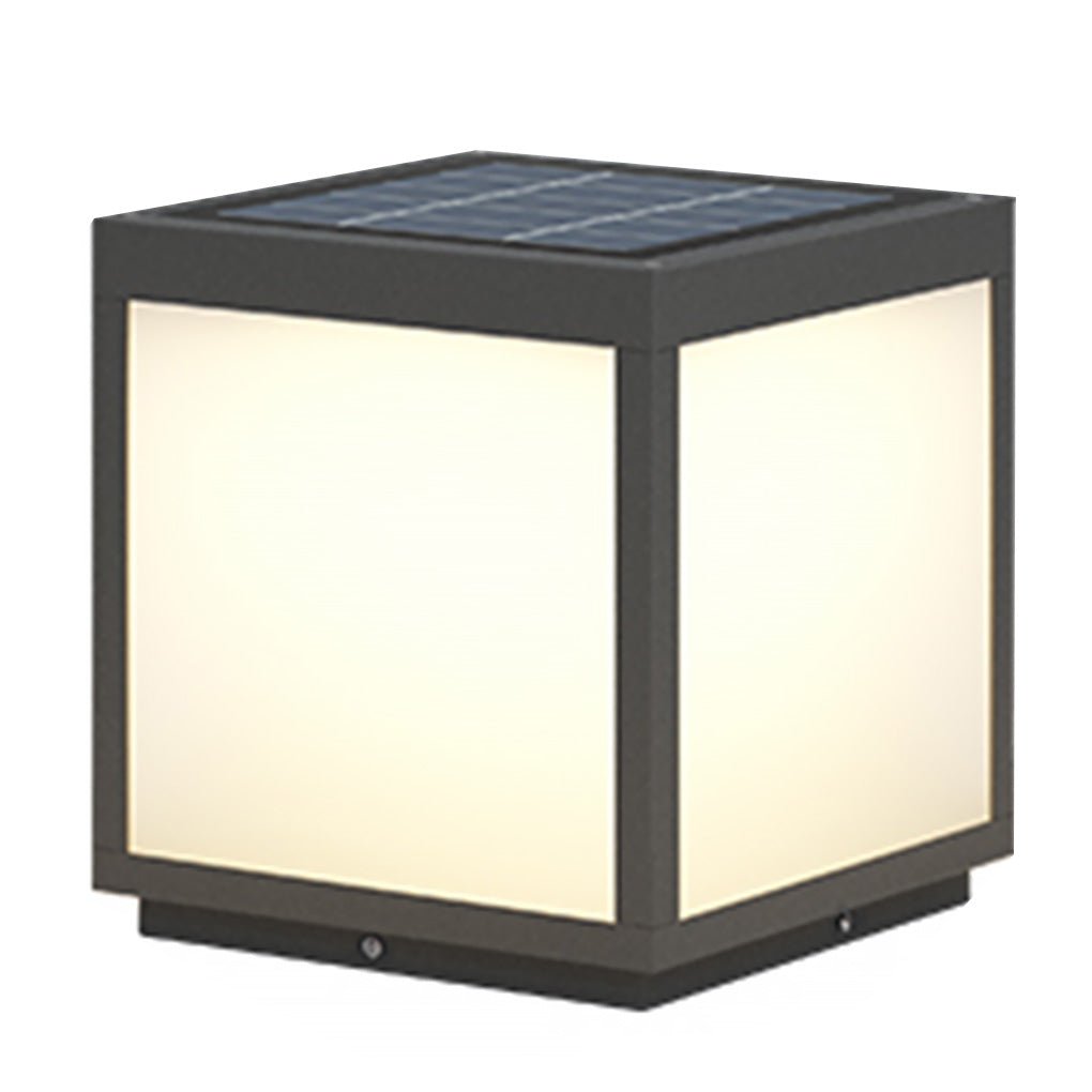 Modern Black Square Cube Outdoor Post LED Pier Mount Light Waterproof Exterior Fixture