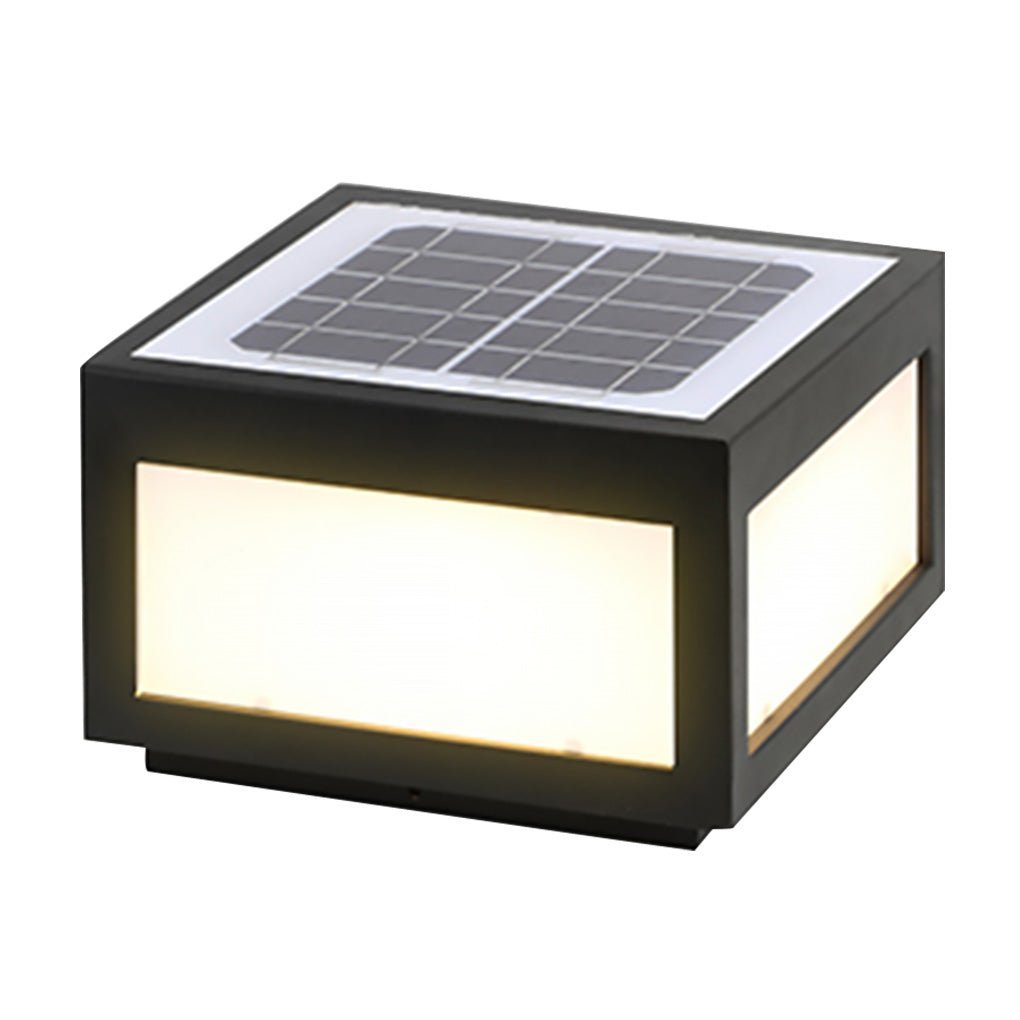 Modern Black Square Cube Outdoor Post LED Pier Mount Light Waterproof Exterior Fixture
