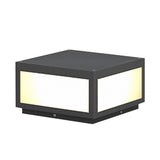 Modern Black Square Cube Outdoor Post LED Pier Mount Light Waterproof Exterior Fixture
