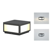 Modern Black Square Cube Outdoor Post LED Pier Mount Light Waterproof Exterior Fixture