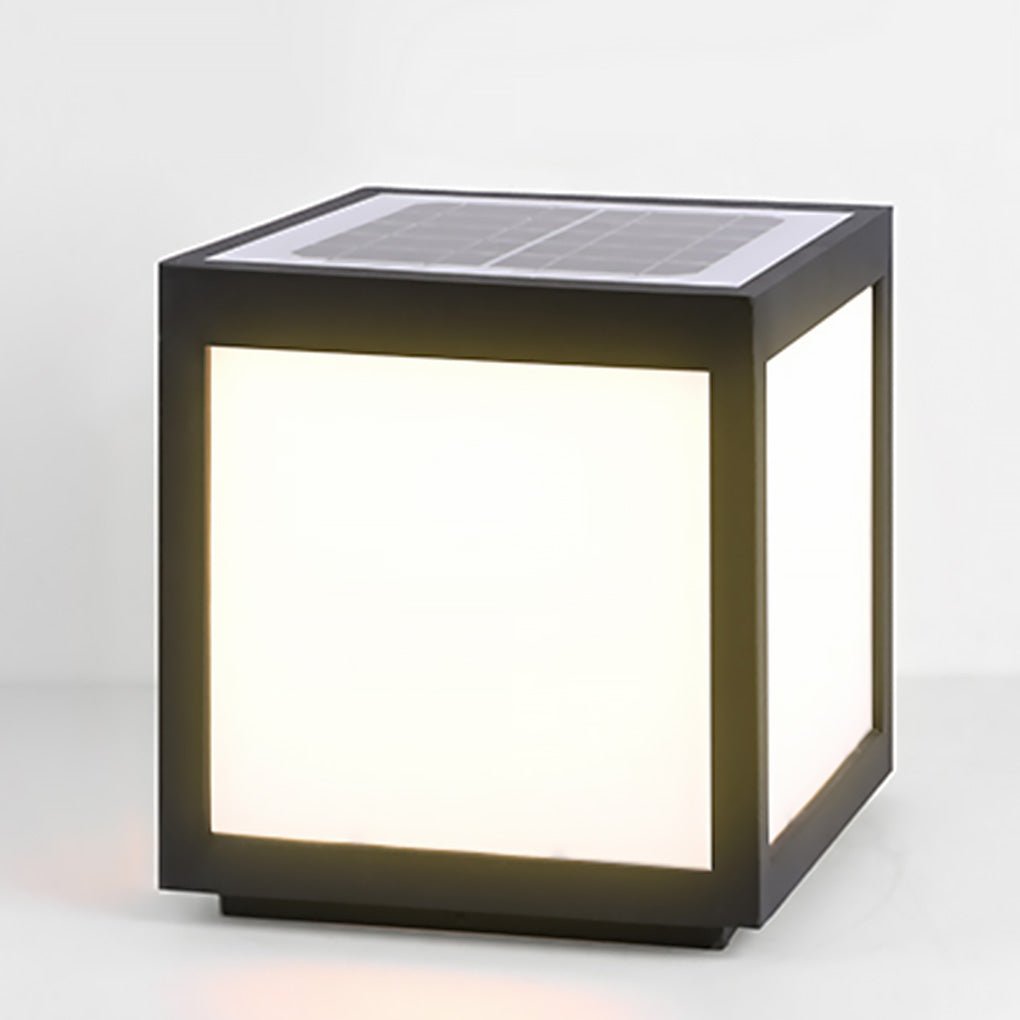 Modern Black Square Cube Outdoor Post LED Pier Mount Light Waterproof Exterior Fixture