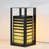 Modern Black Square Lantern LED Outdoor Pathway Light for Garden and Villa