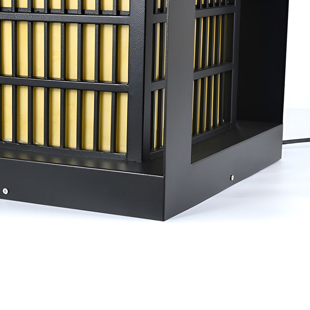 Modern Black Square Lantern LED Outdoor Pathway Light for Garden and Villa