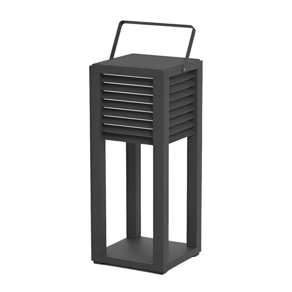 Modern Black Square LED Outdoor Path Light Waterproof Solar Powered Portable Garden Lawn Lamp