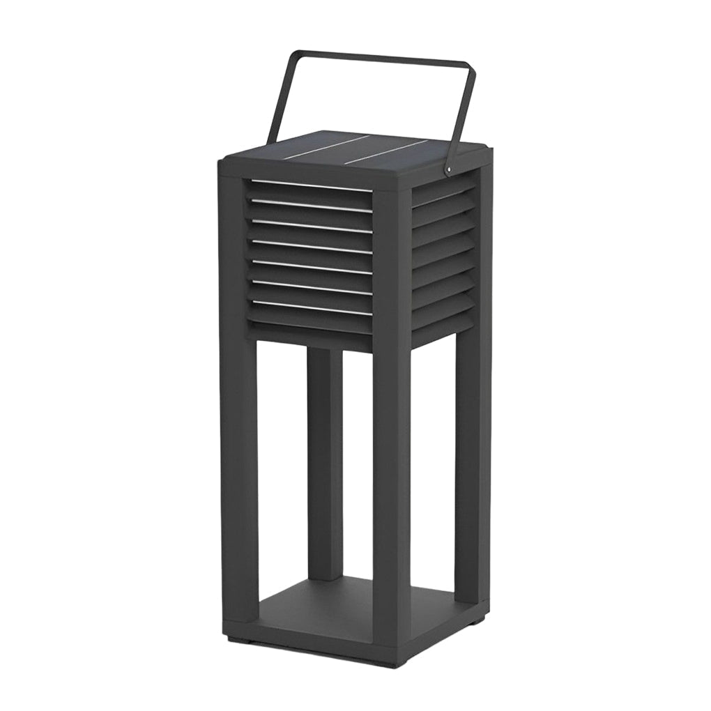 Modern Black Square LED Outdoor Path Light Waterproof Solar Powered Portable Garden Lawn Lamp