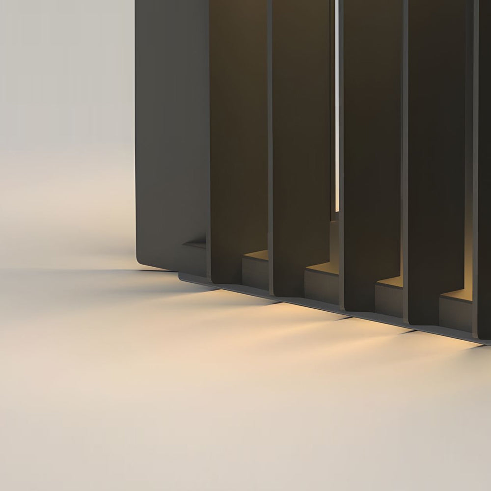 Modern Black Square LED Outdoor Post Light Solar and Hardwired Exterior Pillar Lantern