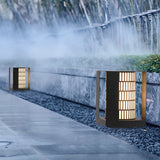 Modern Black Square LED Outdoor Post Light Waterproof Pathway Lamp for Backyard Landscaping