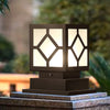 Modern Black Square LED Outdoor Post Light Waterproof Stainless Steel Garden Lantern