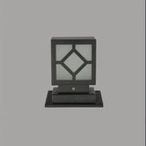 Modern Black Square LED Outdoor Post Light Waterproof Stainless Steel Garden Lantern