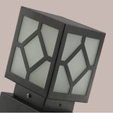 Modern Black Square LED Outdoor Post Light Waterproof Stainless Steel Garden Lantern