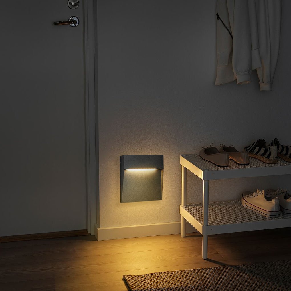 Modern Black Square LED Outdoor Step Light IP54 Waterproof Stair Wall Sconce for Deck and Patio